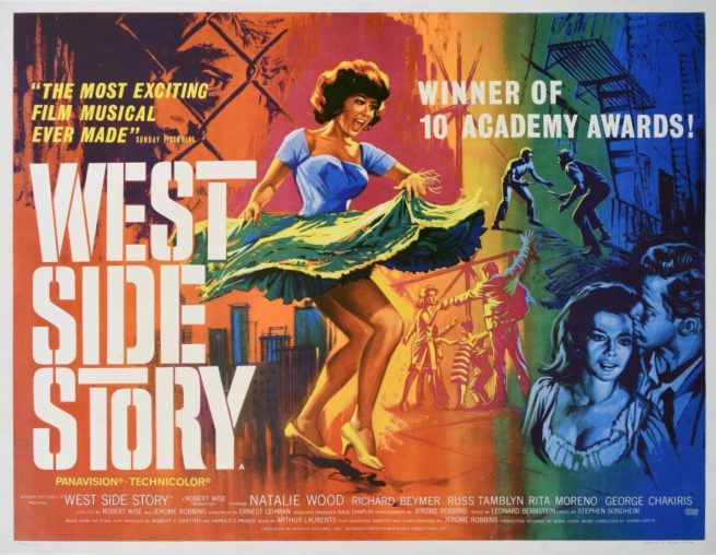 Original vintage UK cinema poster for the movie musical, West Side Story