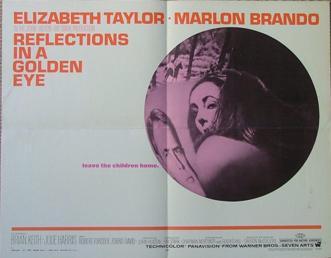 Original US vintage movie poster for Marlon Brando in Reflections in a Golden Eye