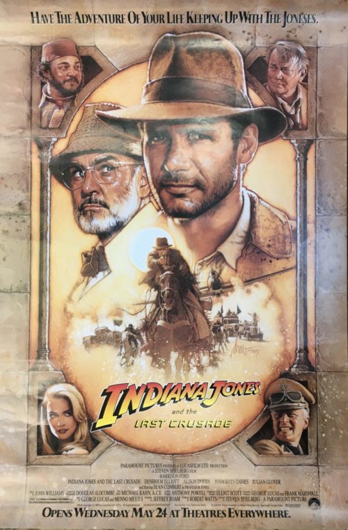 Original vintage US cinema movie poster for Indiana Jones and the Last Crusade