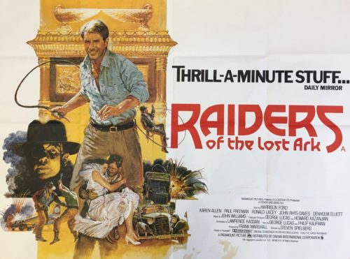 Original vintage UK cinema movie poster for Raiders of the Lost Ark