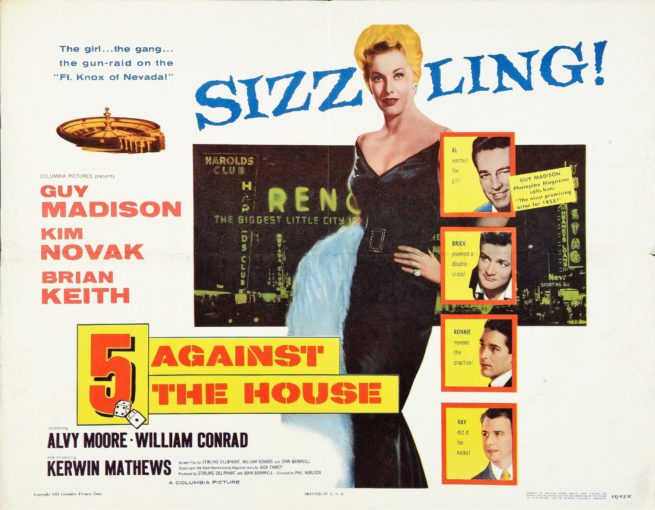 Original vintage US cinema movie poster for 5 Against the House