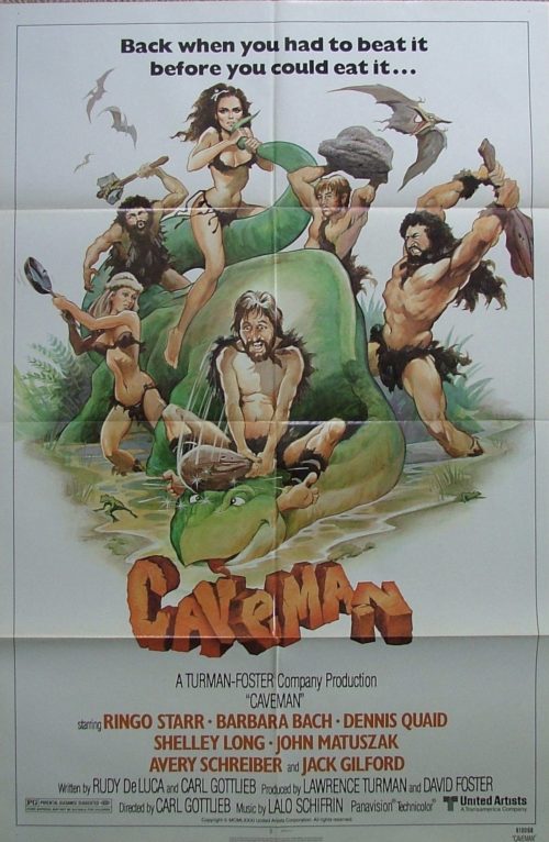 Original vintage US cinema movie poster for Caveman