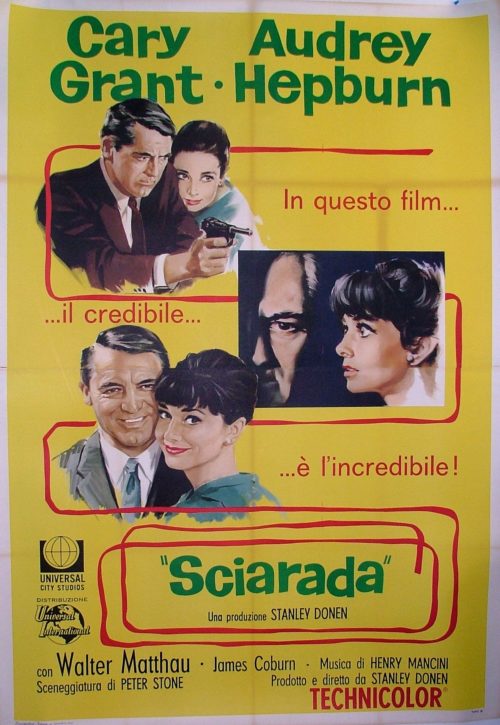 Original vintage Italian cinema movie poster for Charade