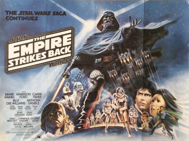 Original vintage UK cinema movie poster for The Empire Strikes Back