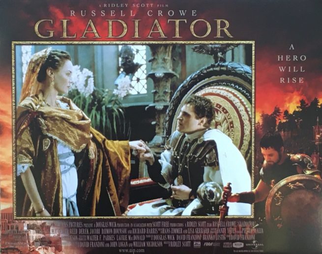 Original US cinema lobby card for Ridley Scott classic Gladiator
