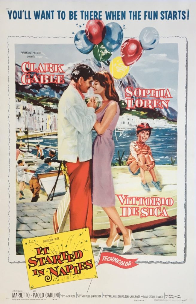 Original vintage US cinema movie poster for It Started in Naples