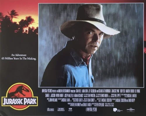 Original vintage cinema lobby card movie poster for Jurassic Park