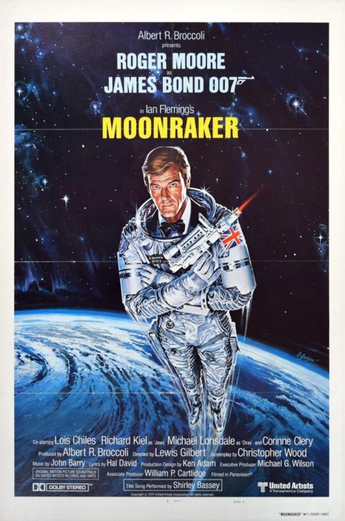 Original vintage US cinema movie poster for Moonraker