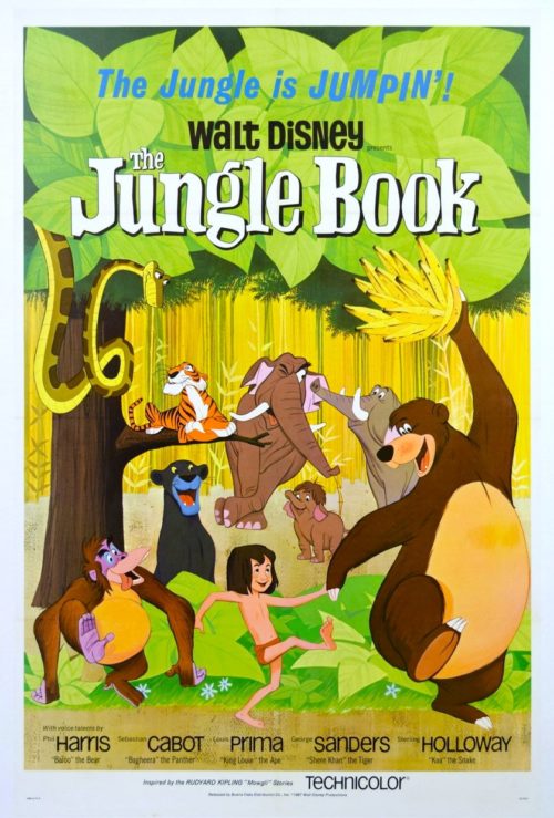 Original vintage US cinema poster for sale for 1967 Disney classic, The Jungle Book
