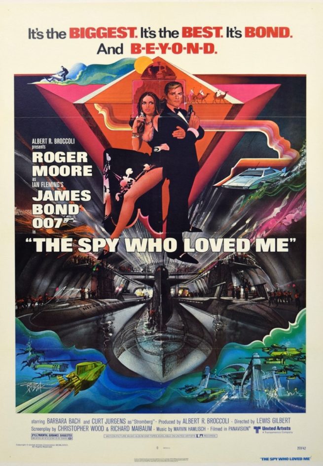 Original vintage movie poster for sale for Roger Moore in The Spy Who Loved Me