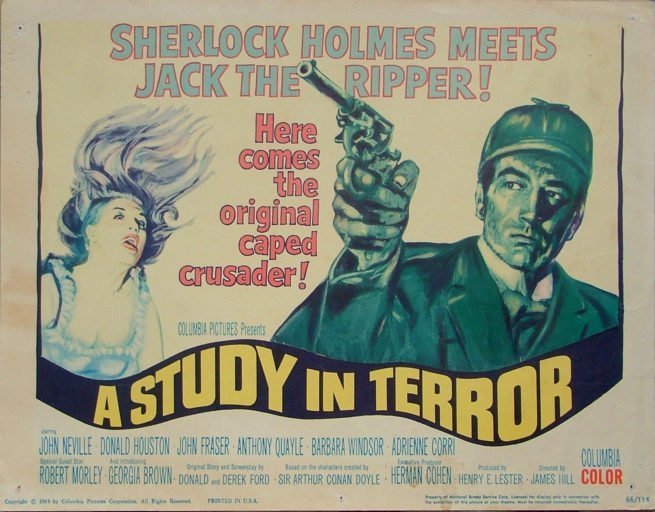 Original vintage US cinema lobby card movie poster for A Study in Terror