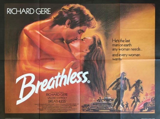 Original vintage UK cinema movie poster for Breathless