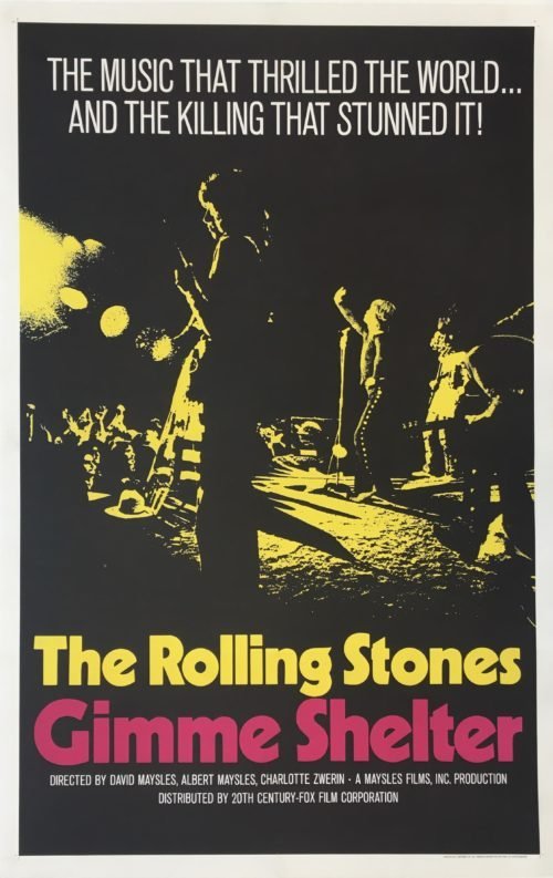 Original vintage US cinema movie poster for Rolling Stones Gimme Shelter
