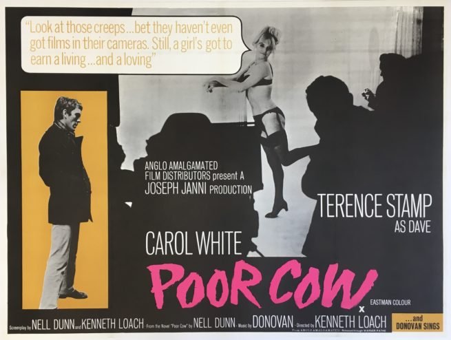 Vintage original UK cinema quad poster for kitchen sink drama, Poor Cow