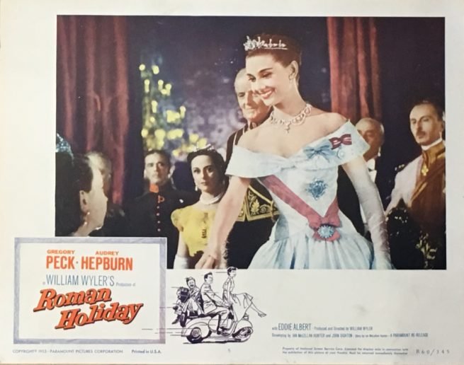 Original vintage US cinema lobby card movie poster for Roman Holiday