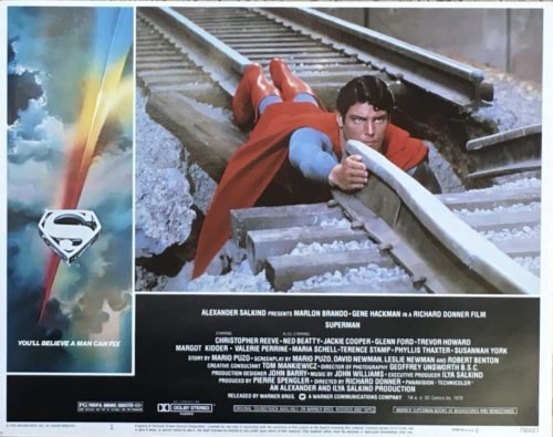 Original vintage US cinema lobby card movie poster for Superman
