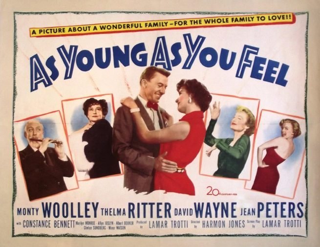 Vintage original US Half Sheet movie poster for 1951 comedy As Young As You Feel