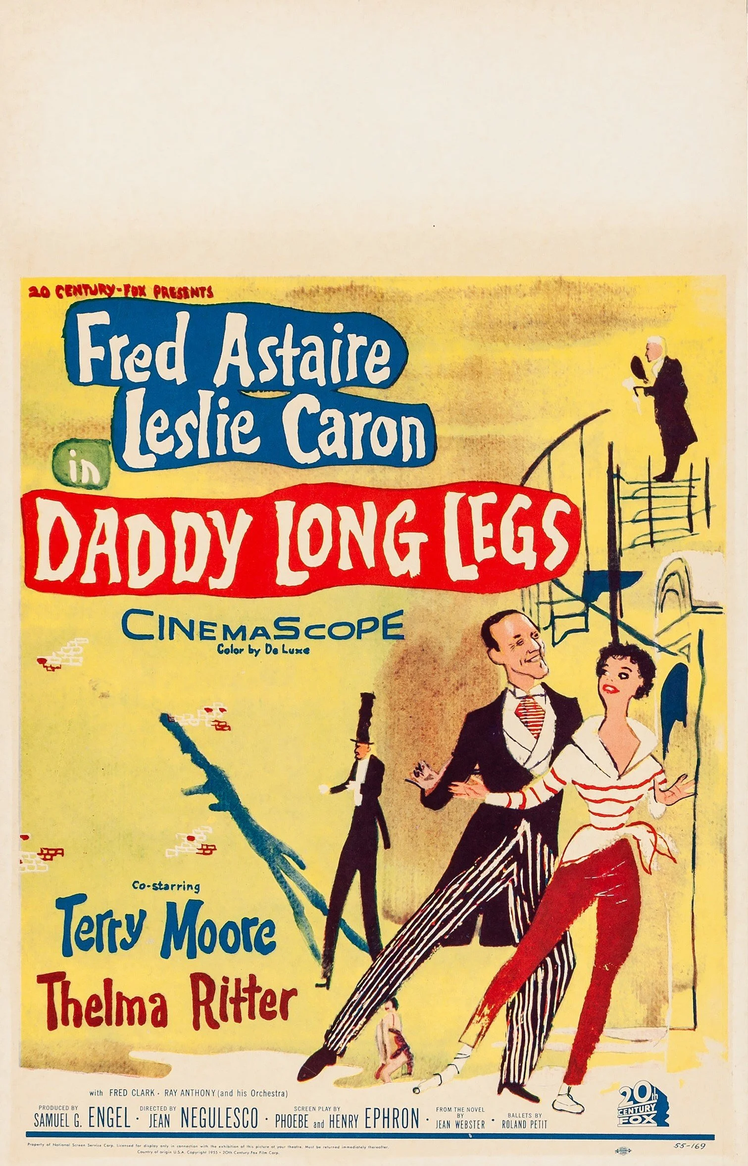 Original vintage US cinema window card movie poster for Daddy Long Legs