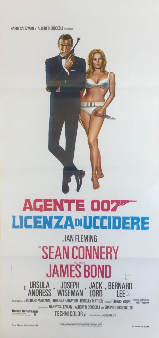 Original vintage Italian cinema movie poster for Dr No
