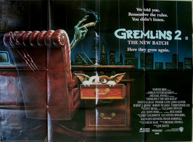 Original vintage UK cinema movie poster for Gremlins 2