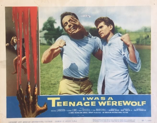 Original vintage US cinema lobby card movie poster for I Was a Teenage Werewolf