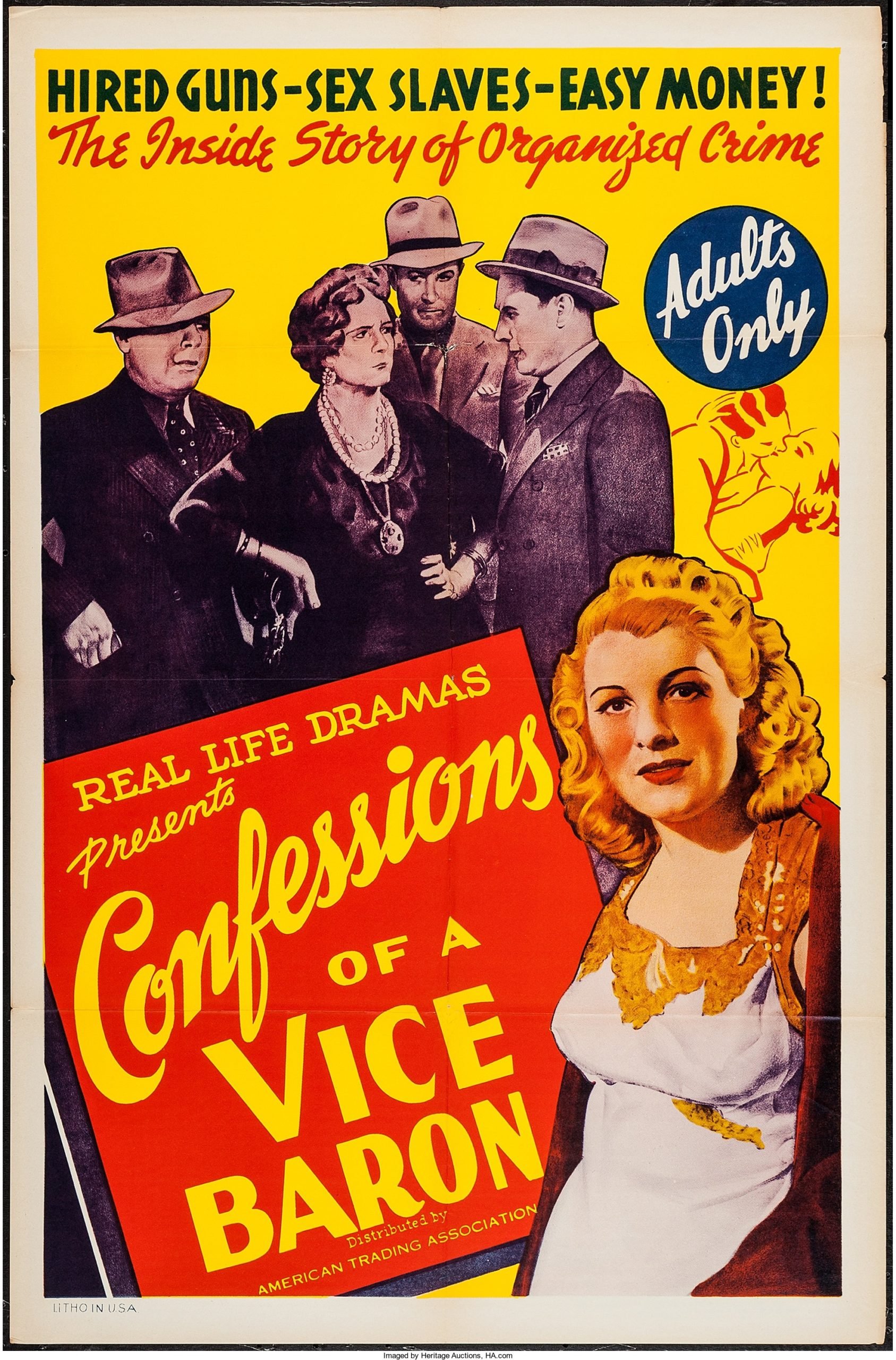 Original vintage US cinema movie poster for Confessions of a Vice Baron