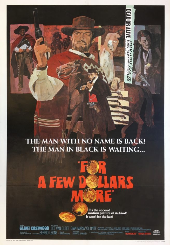 Original vintage US cinema movie poster for For a Few Dollars More