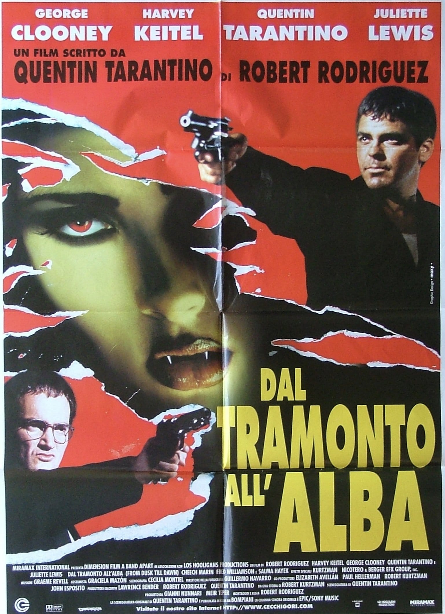 Original vintage cinema movie poster for From Dusk Till Dawn