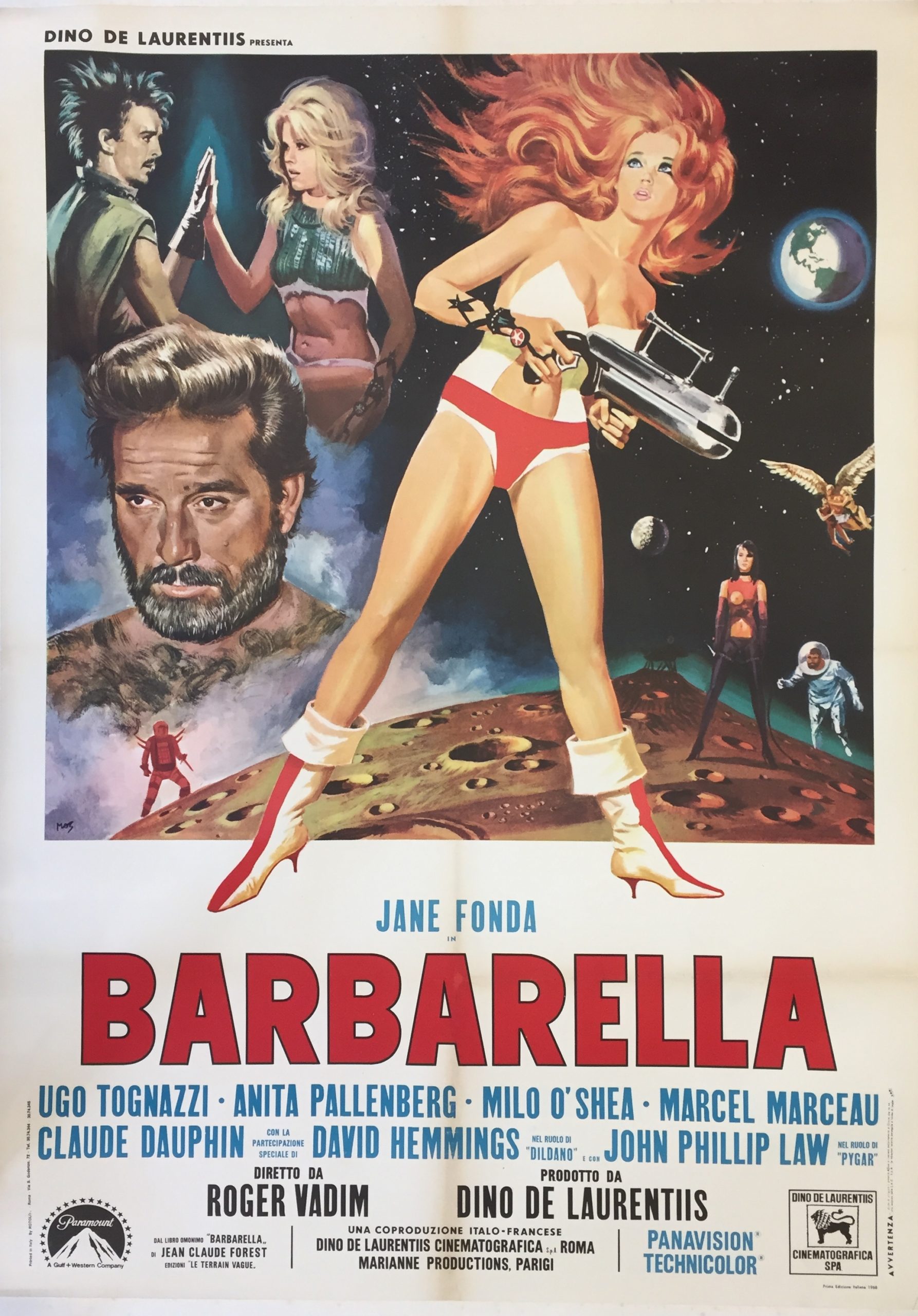 Original vintage Italian cinema movie poster for Barbarella