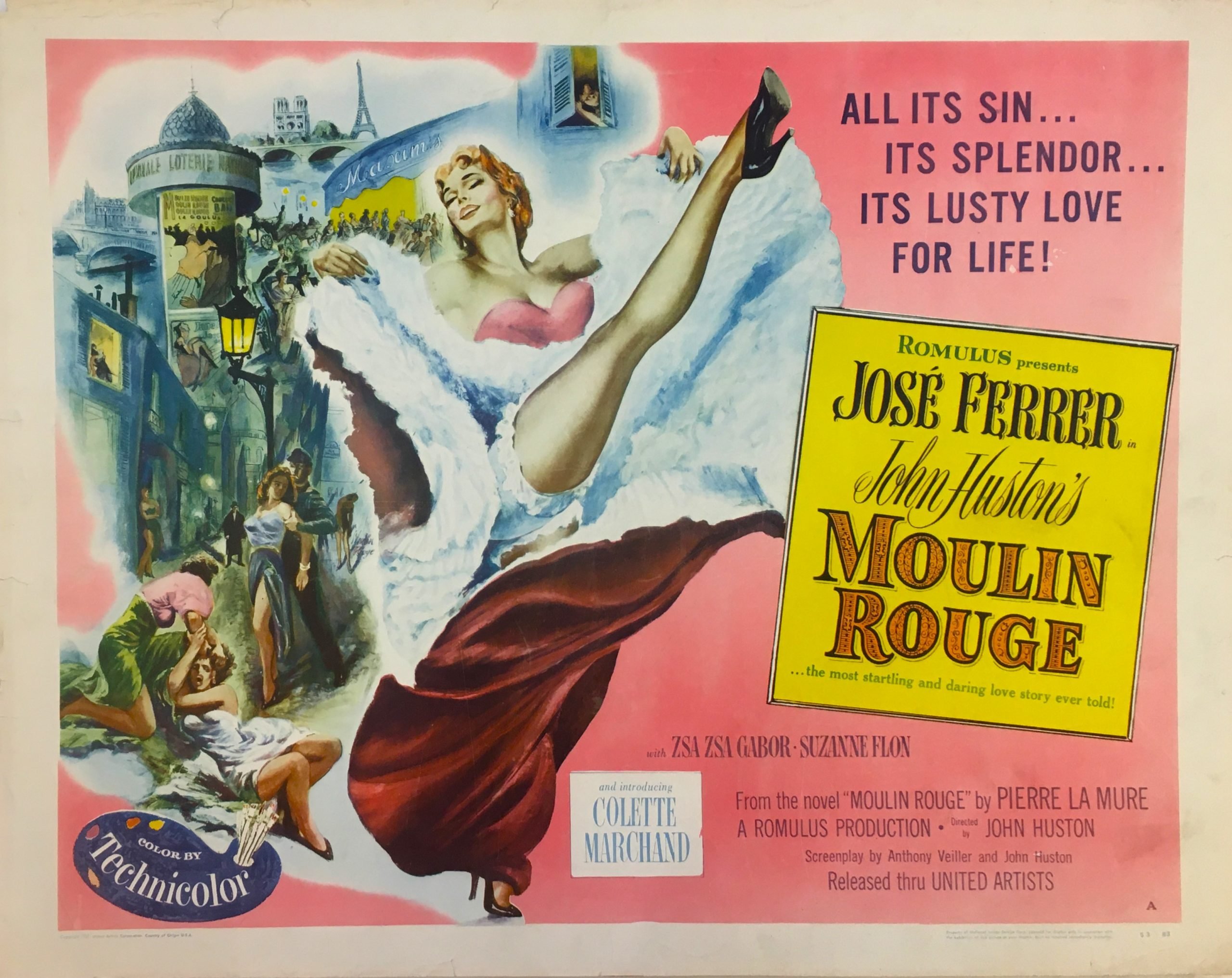 Original vintage US cinema movie poster for Moulin Rouge