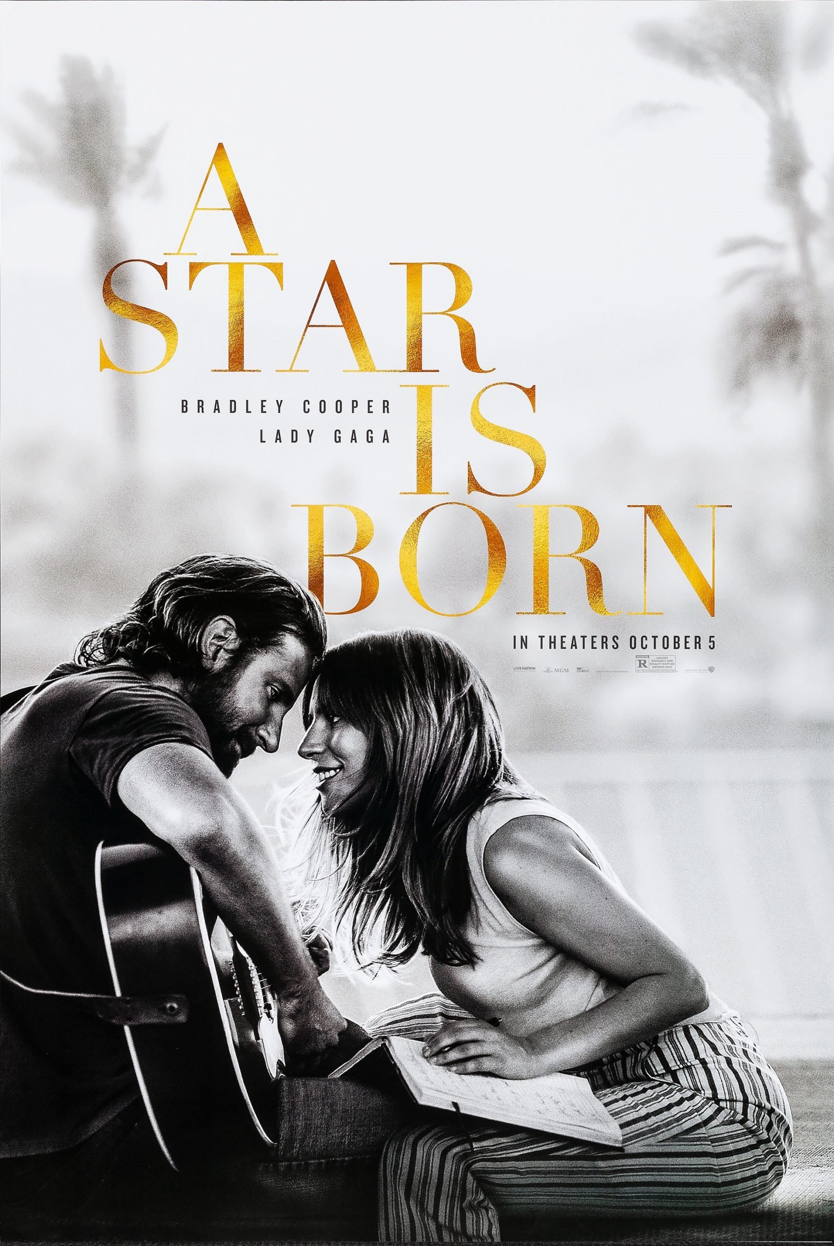 Original vintage US cinema poster for A Star is Born starring Bradley Cooper and Lady Gaga