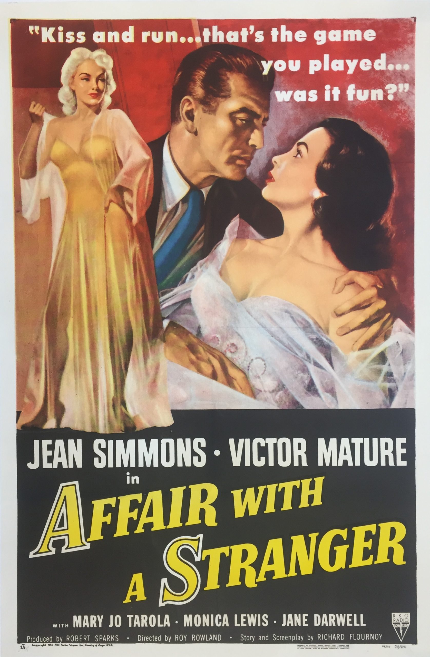 Original vintage US cinema movie poster for Affair With a Stranger
