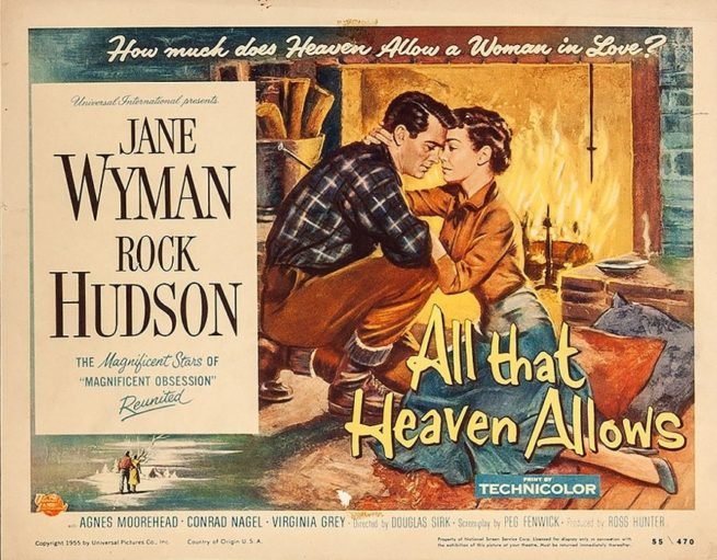 Original vintage US cinema lobby poster for Douglas Sirk classic All That Heaven Allows