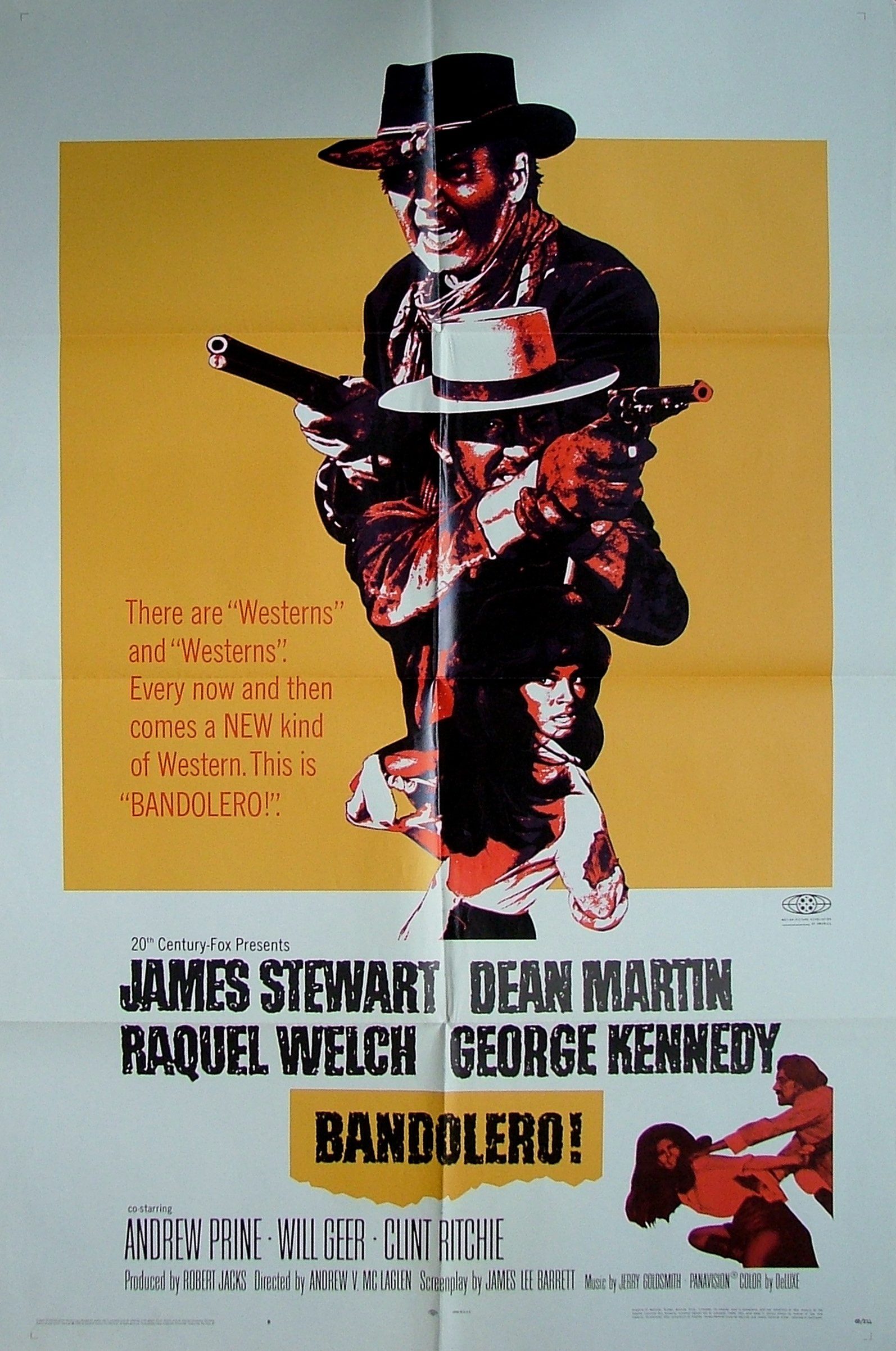 Original vintage cinema movie poster for Bandolero