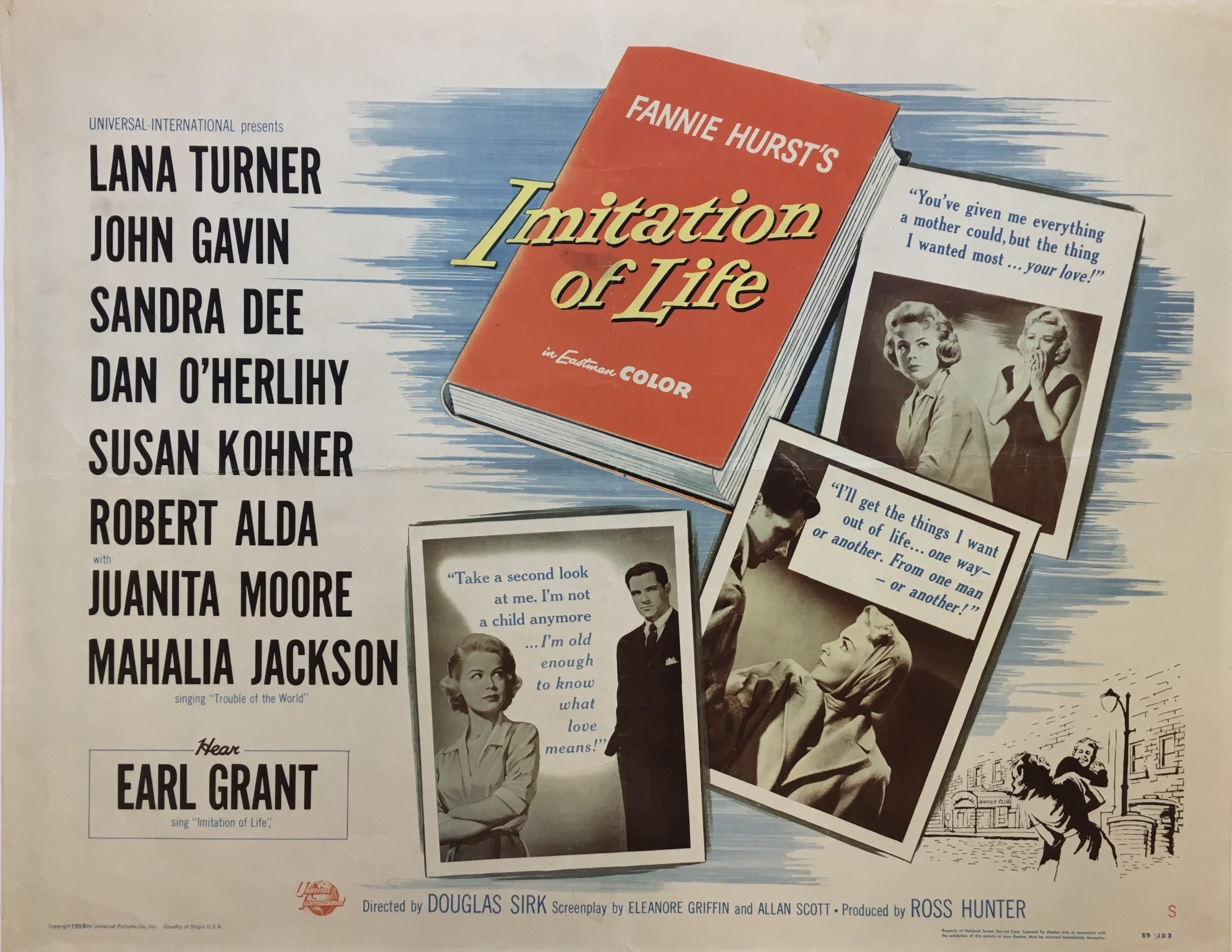 Original vintage US cinema poster for Douglas Sirk movie Imitation of Life