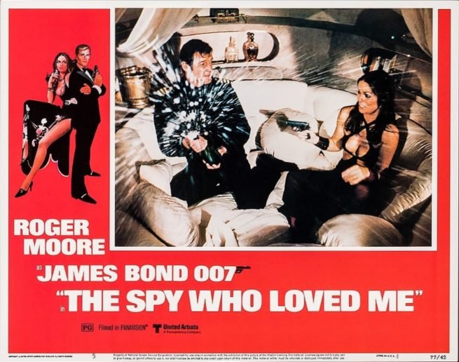 Original vintage US cinema lobby card poster for 1977 Bond film The Spy Who Loved Me