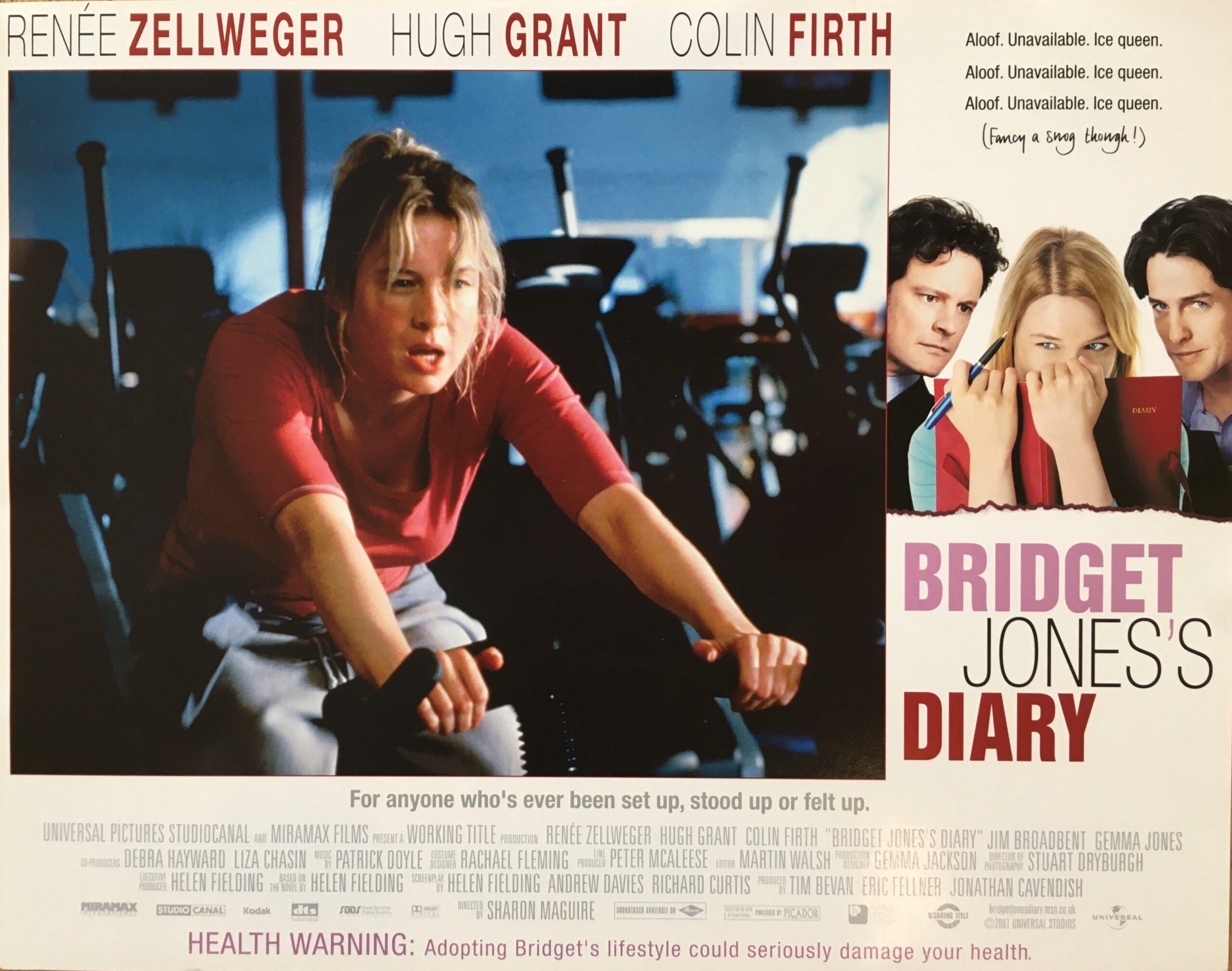 Original lobby card for Bridget Jones's Diary