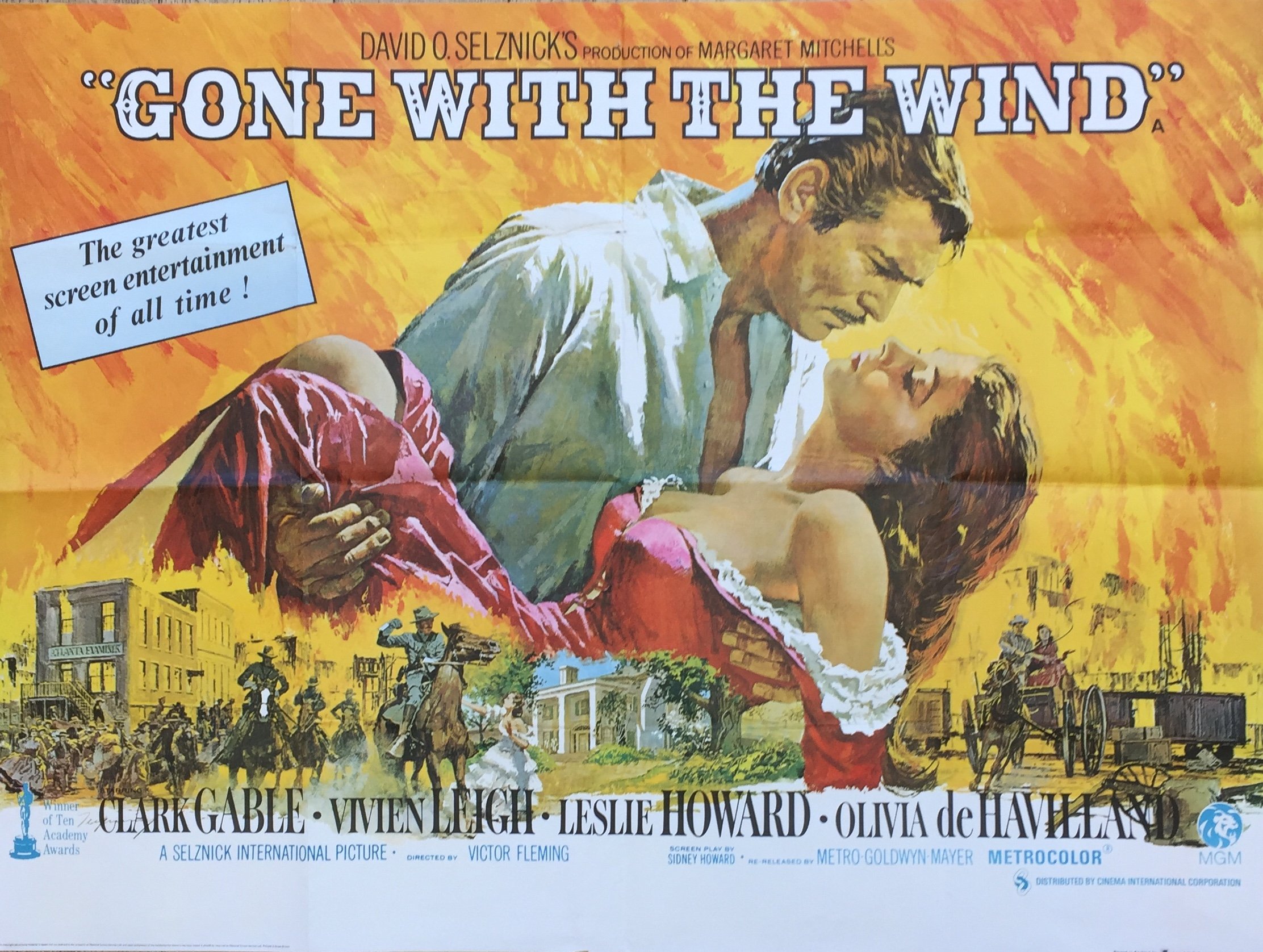 Original vintage movie poster for Gone With the Wind
