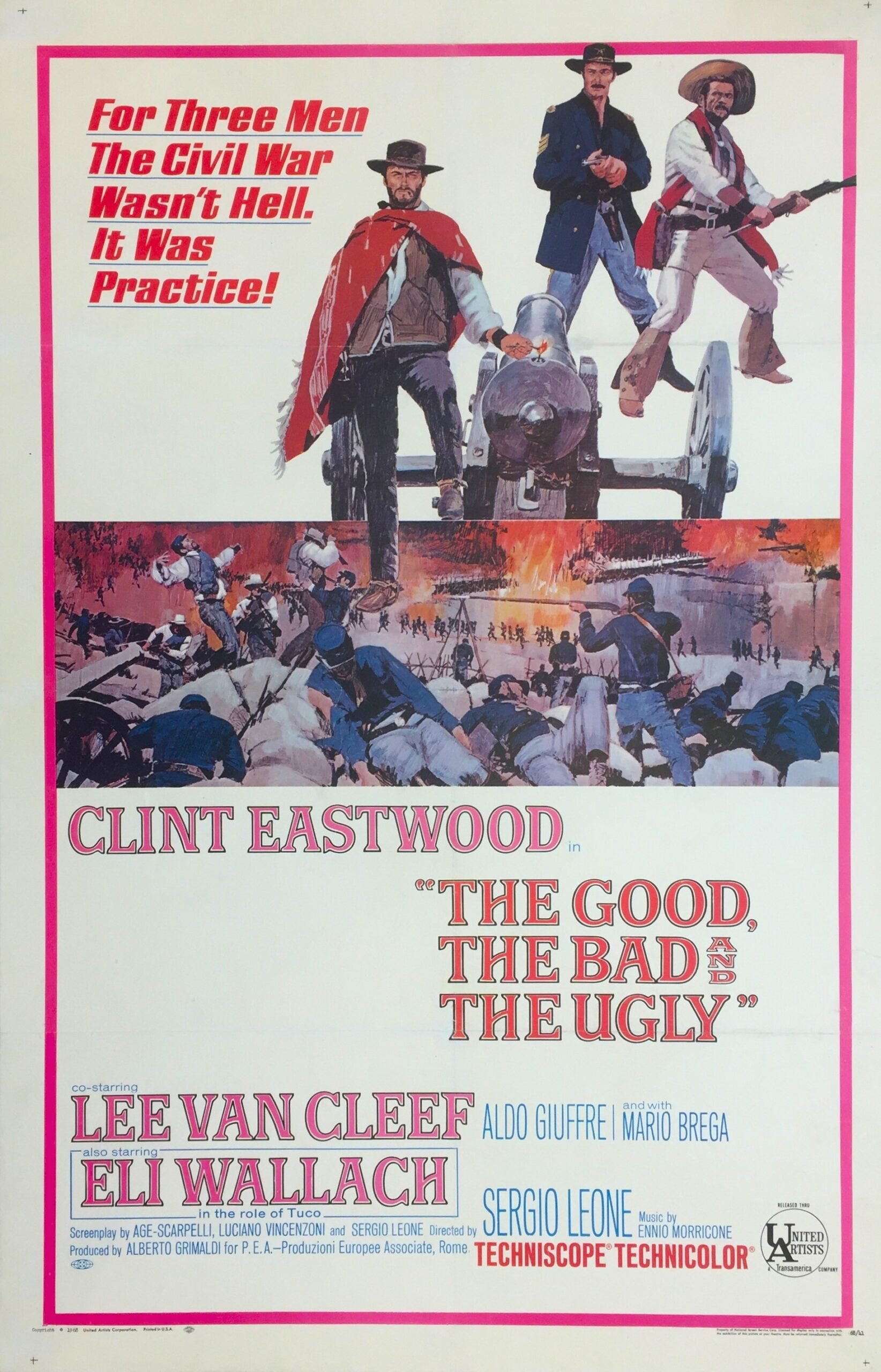 Original vintage cinema movie poster for The Good, the Bad and the Ugly