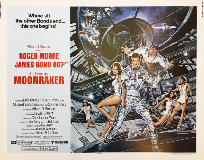 Vintage original US cinema poster for sale for 1979 Bond movie, Moonraker.