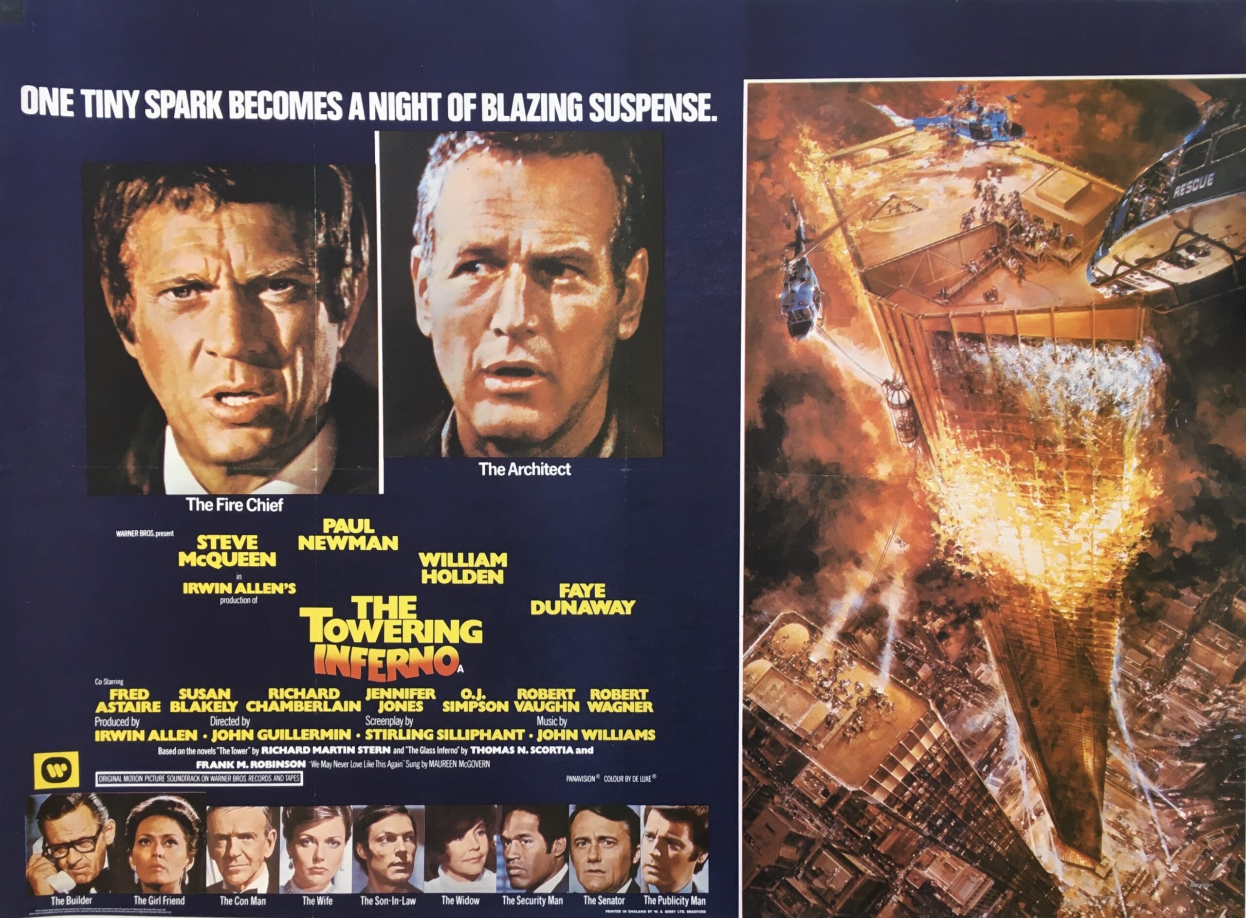 Original vintage cinema movie poster for The Towering Inferno