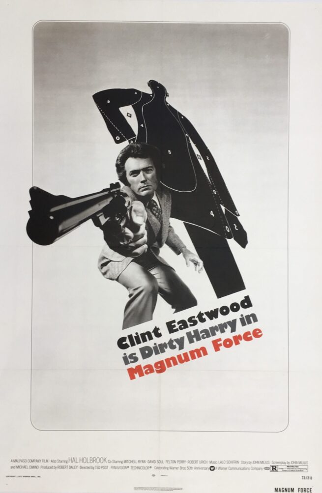 Original vintage cinema movie poster for the Dirty Harry thriller, Magnum Force