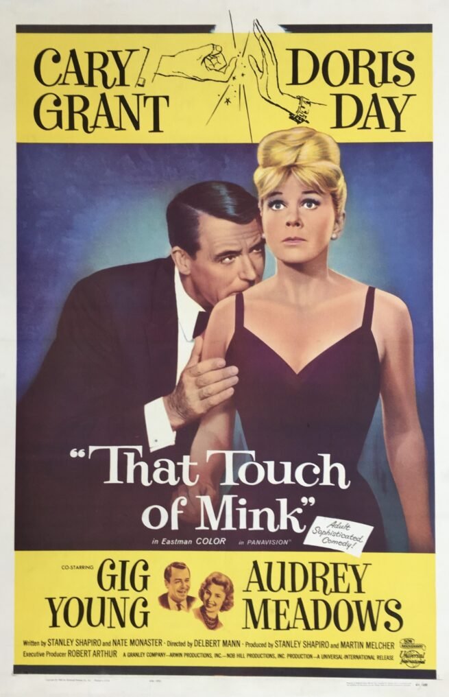 Original vintage US cinema poster for Romantic Comedy film That Touch of Mink starring Cary Grant and Doris Day