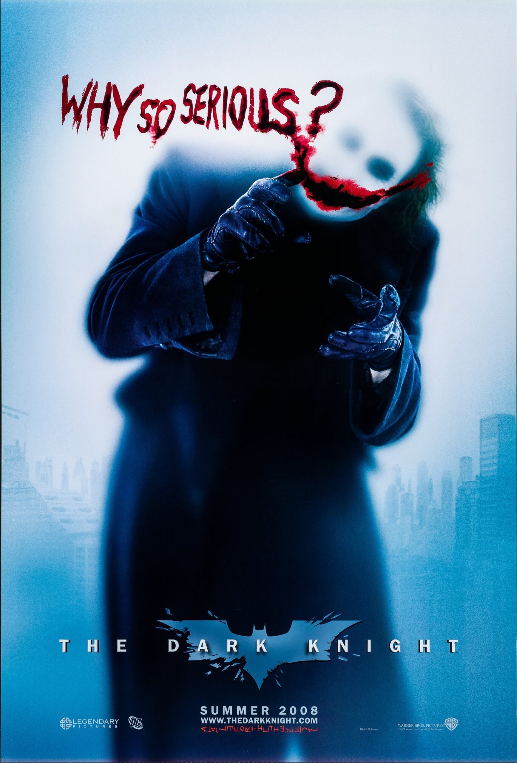 Original vintage US cinema poster for 2008 Batman movie The Dark Knight