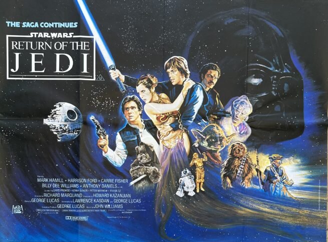 Original vintage UK cinema movie poster for Return of the Jedi