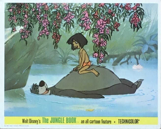 Original vintage UK cinema lobby card movie poster for The Jungle Book from Disney