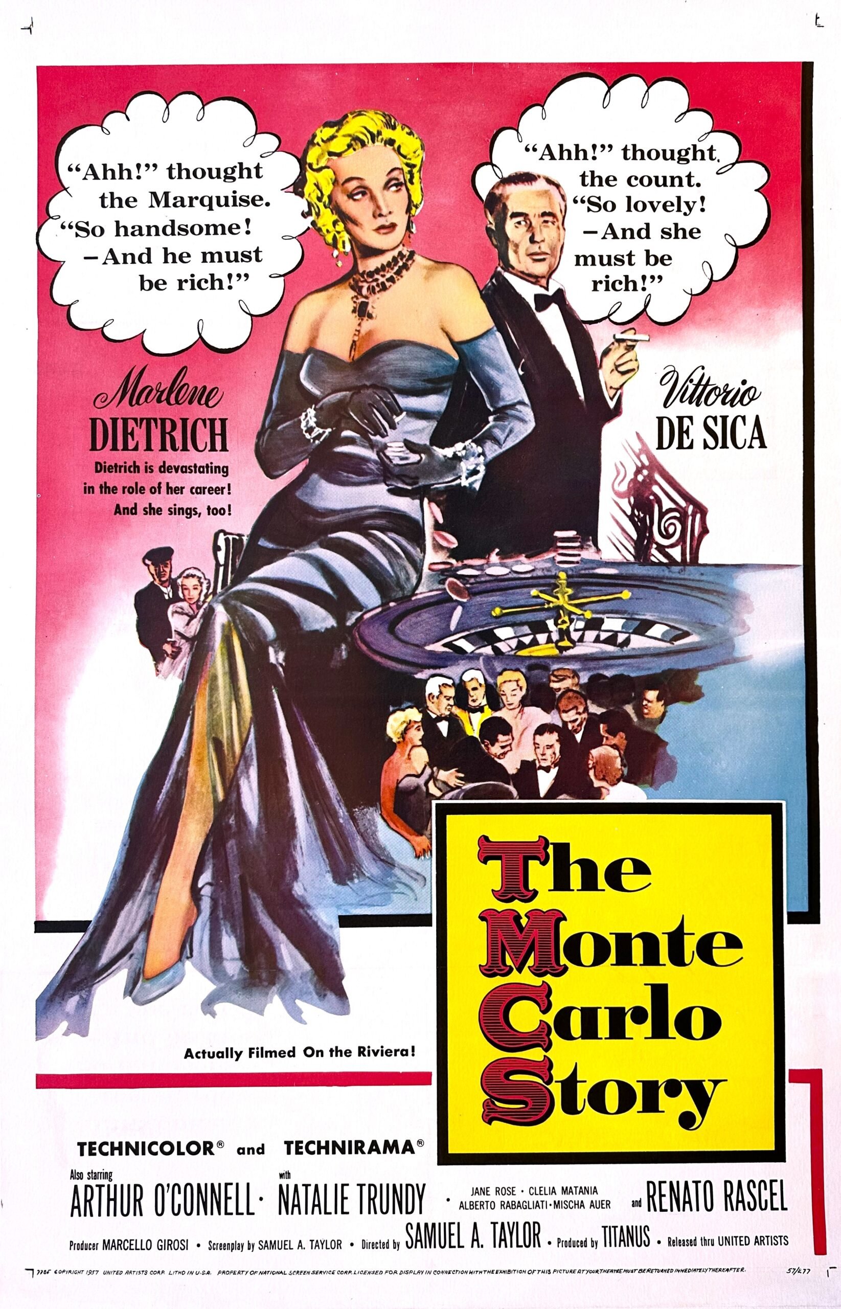 Original vintage cinema movie poster for The Monte Carlo Story