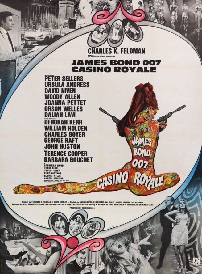 Vintage original French cinema poster for Casino Royale.