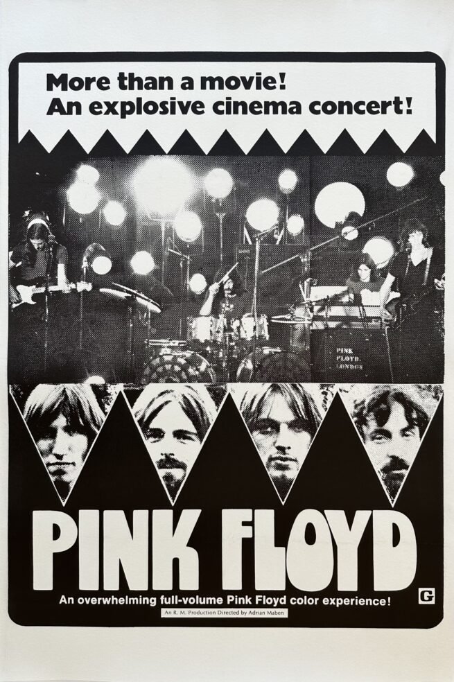 Vintage original US cinema poster for movie about Pink Floyd.
