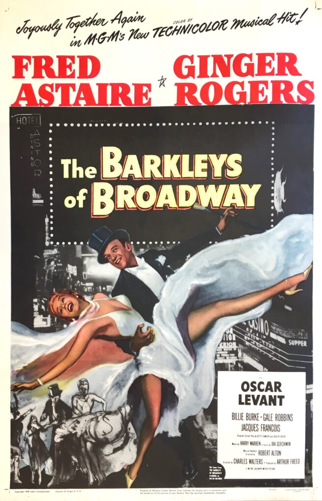 Original vintage cinema movie poster for the Astaire Rogers musical, The Barkleys of Broadway